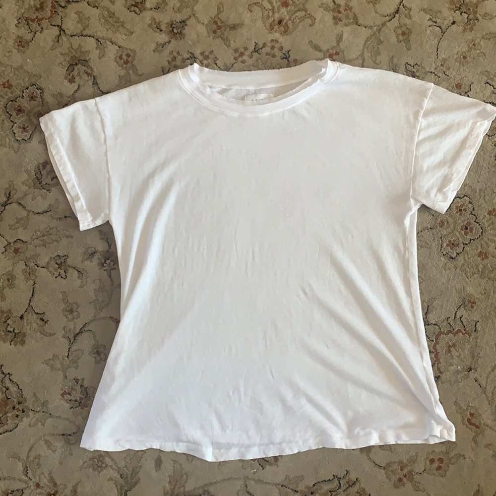 Organic Cotton Raw Neck Boxy Tee Sz S